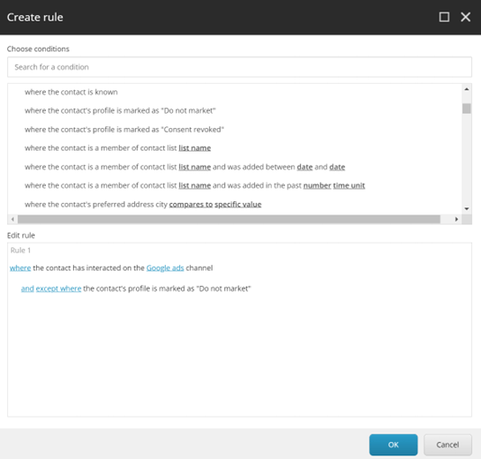 Sitecore Send rule editor